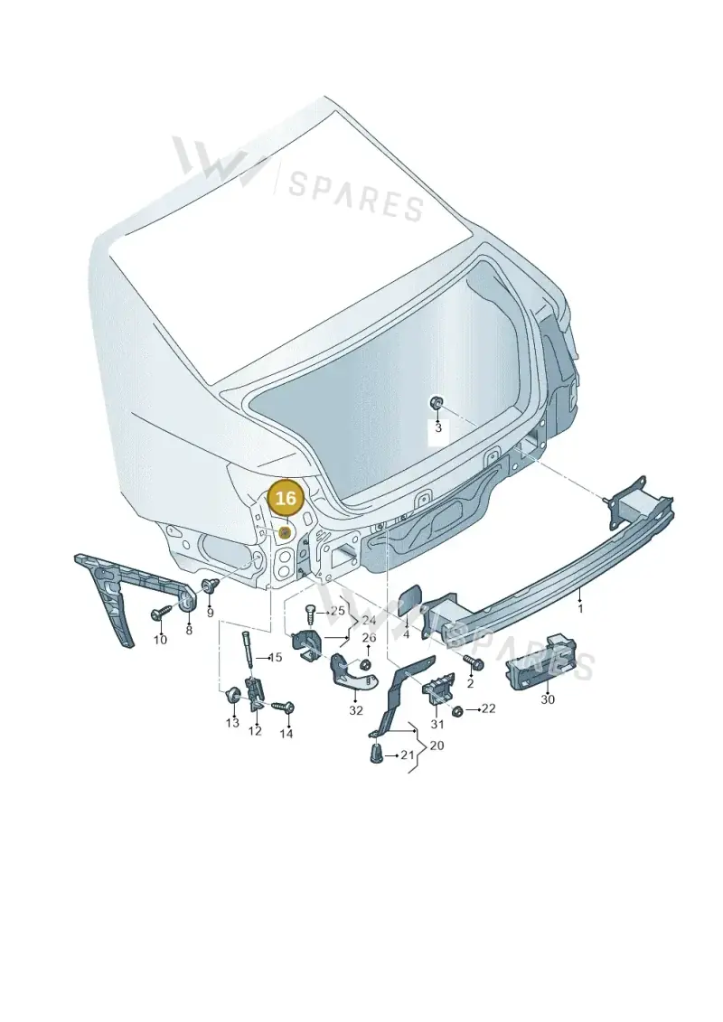 8K0807470A — Audi A5 Sportback (2016-2020) diagram 849807500, position 16