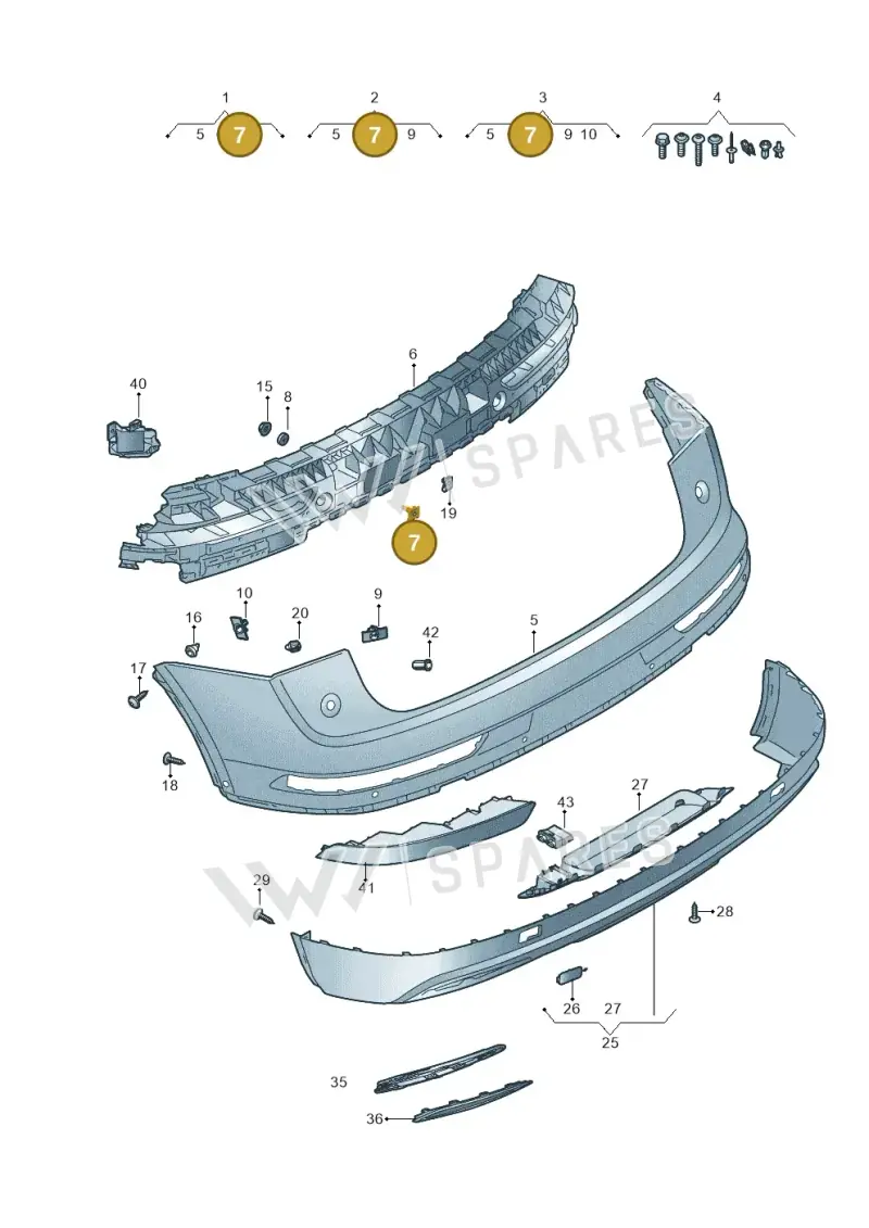 8K0807739A — Audi Q5 (2016-2020) diagram 896807600, position 7