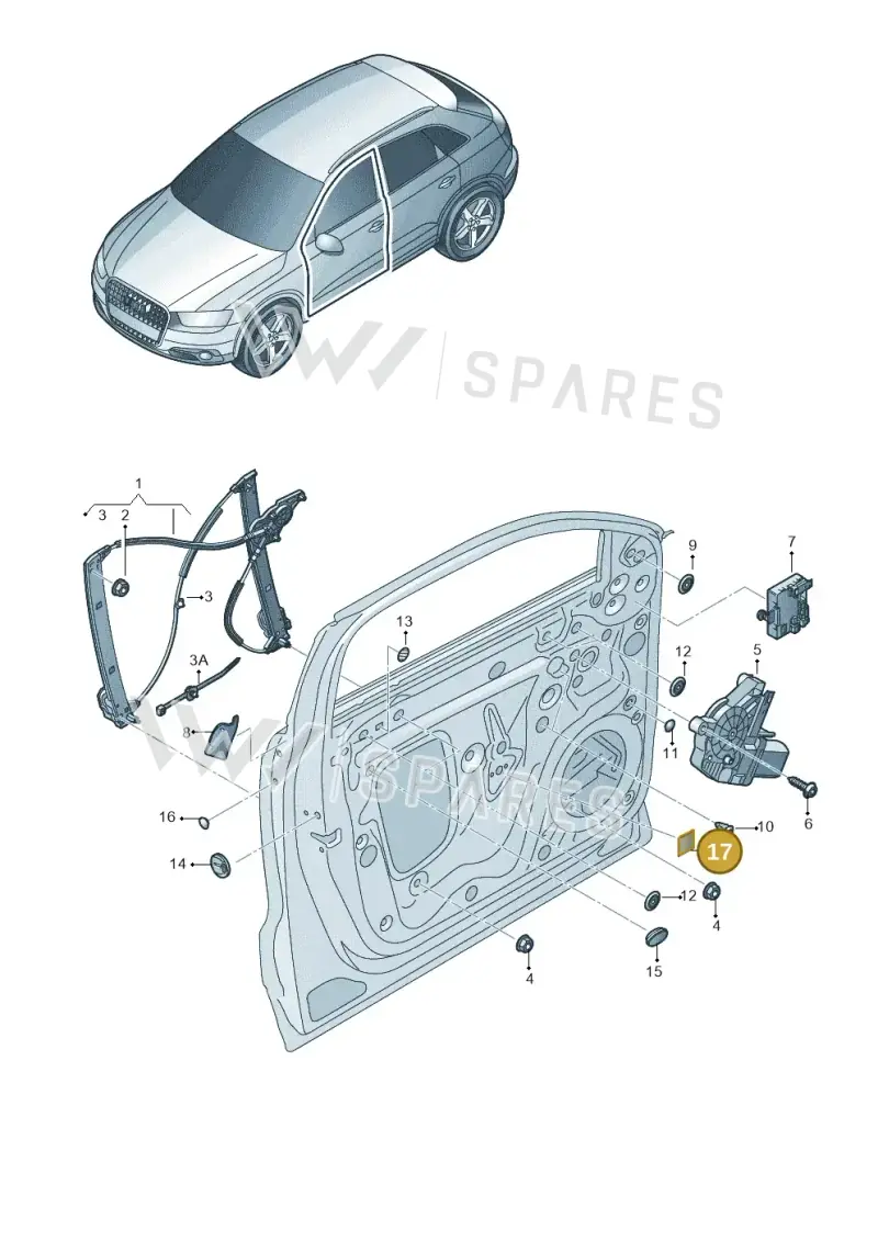 8K0809387 — Audi Q3 1.4 (2016-) diagram 728837600, position 17