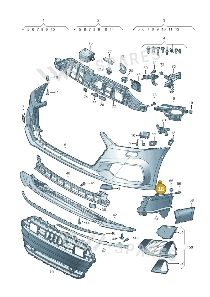 8K0821213A — Audi A7 Sportback (2018-) diagram 435807200, position 18