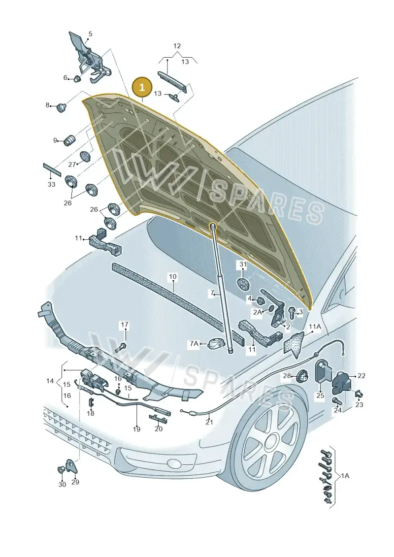 8K0823029H — Audi RS4 Av. qu. 4.2 (2012-2015) diagram 620823000, position 1