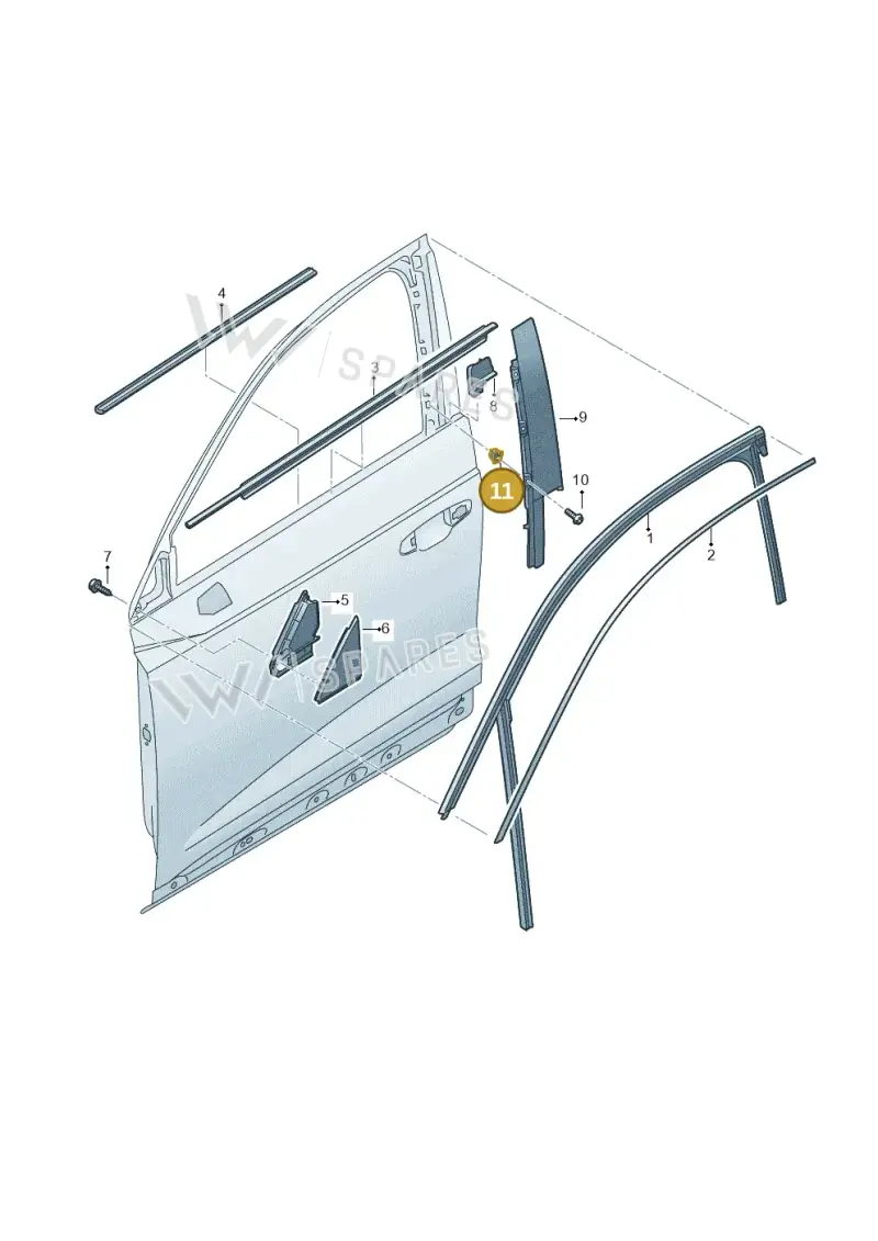 8K0837199 — Audi RSQ3 Sportback (2019-2024) diagram 597837040, position 11