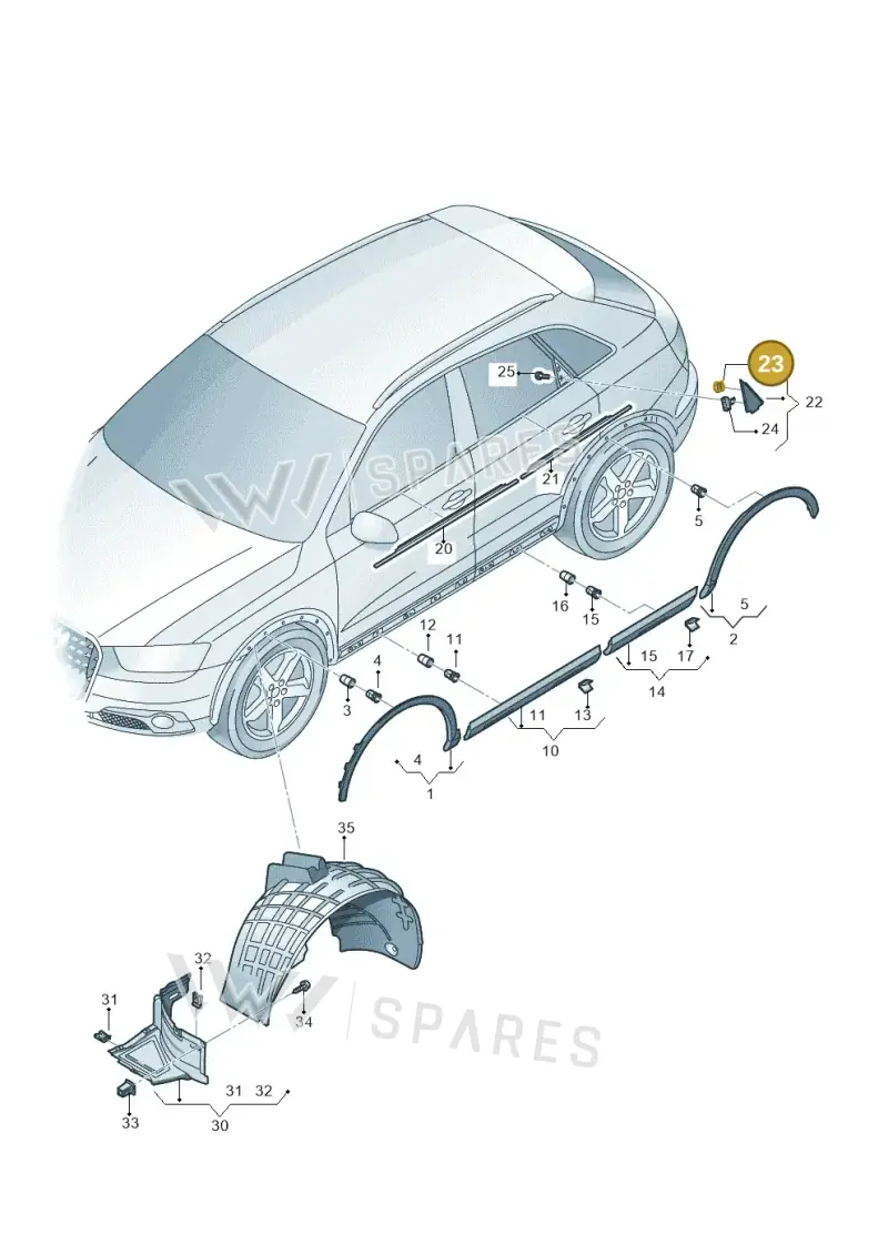 8K0839723 — Audi Q3 1.4 (2016-) diagram 764853200, position 23