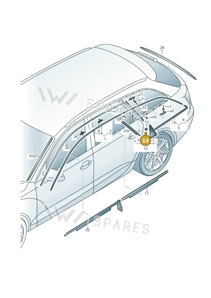 8K0839977 — Audi RS6 Avant (2013-2018) diagram 738853100, position 14
