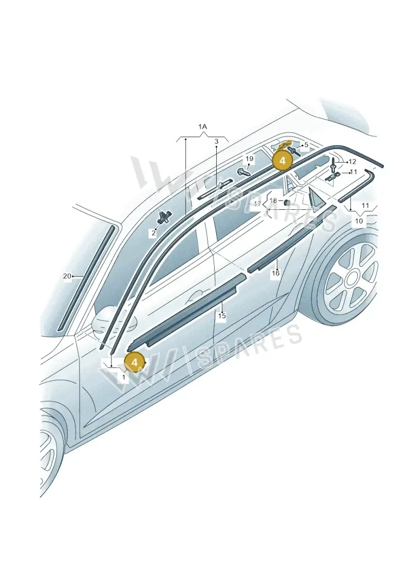 8K0853929A — Audi A3 Sportback 1.4 (2014-) diagram 745853300, position 4