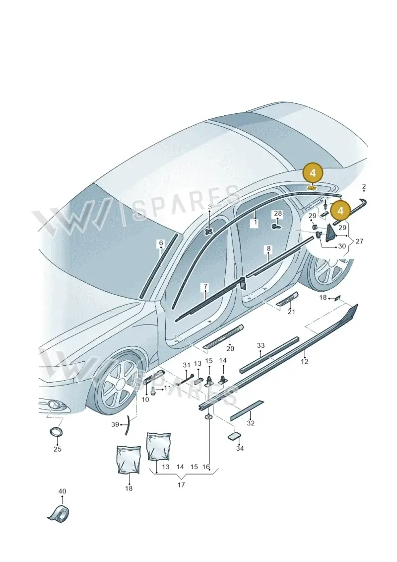 8K0853929B — Audi A6 2.0 tdi (2010-2015) diagram 717853200, position 4