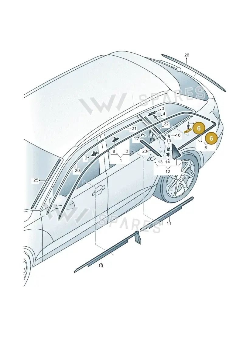 8K0853929B — Audi RS6 Avant (2013-2018) diagram 738853100, position 6