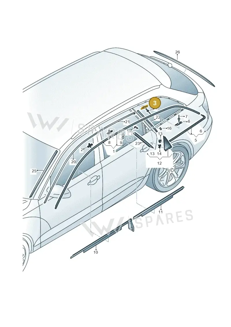 8K0853929B — Audi A6 qu. 3.0 tdi (2014-2018) diagram 798853100, position 3