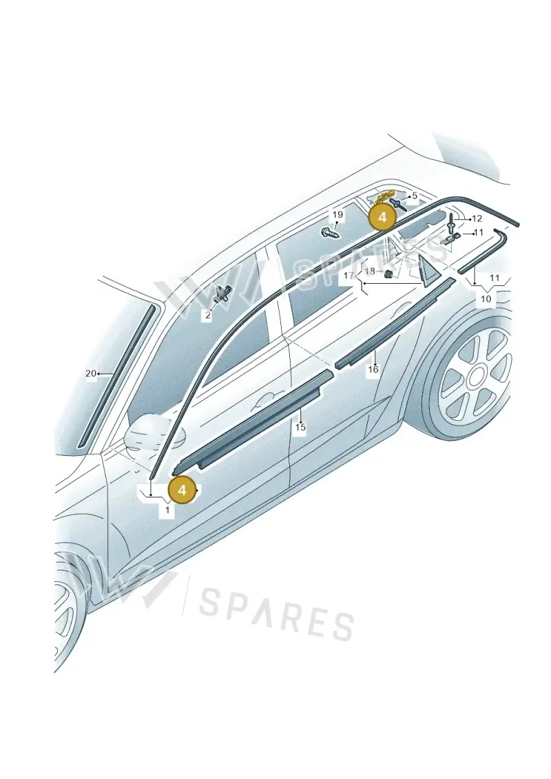 8K0853929B — Audi RS3 Sportback (2015-2016) diagram 858853100, position 4