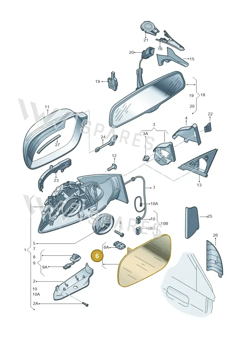 8K0857535F — Audi RS4 Av. qu. 4.2 (2012-2015) diagram 620857400, position 6