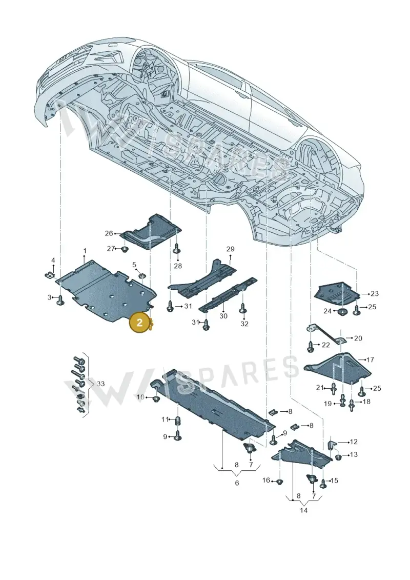 8K0863788 — Audi A7 Sportback (2018-) diagram 435825000, position 2