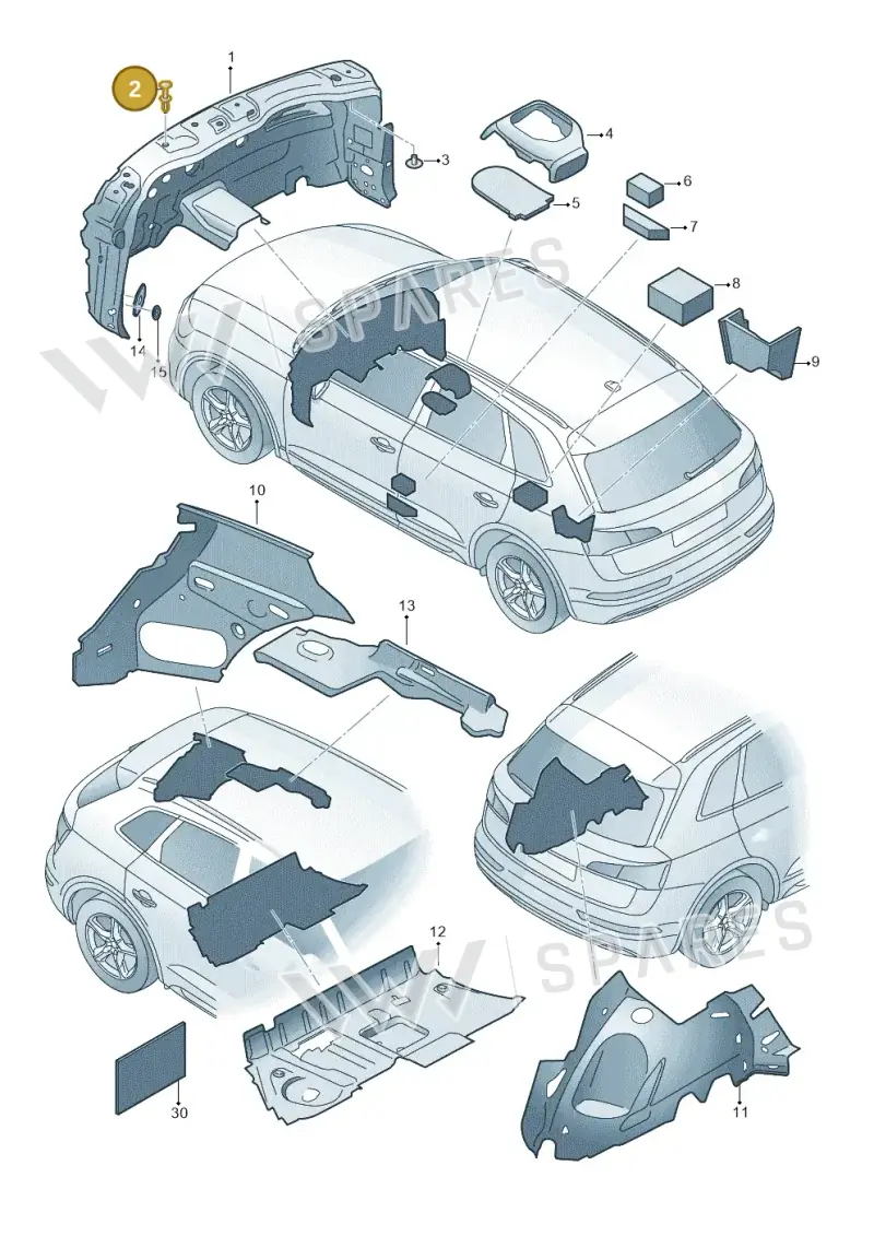 8K0863788 — Audi Q5 (2016-2020) diagram 896863200, position 2
