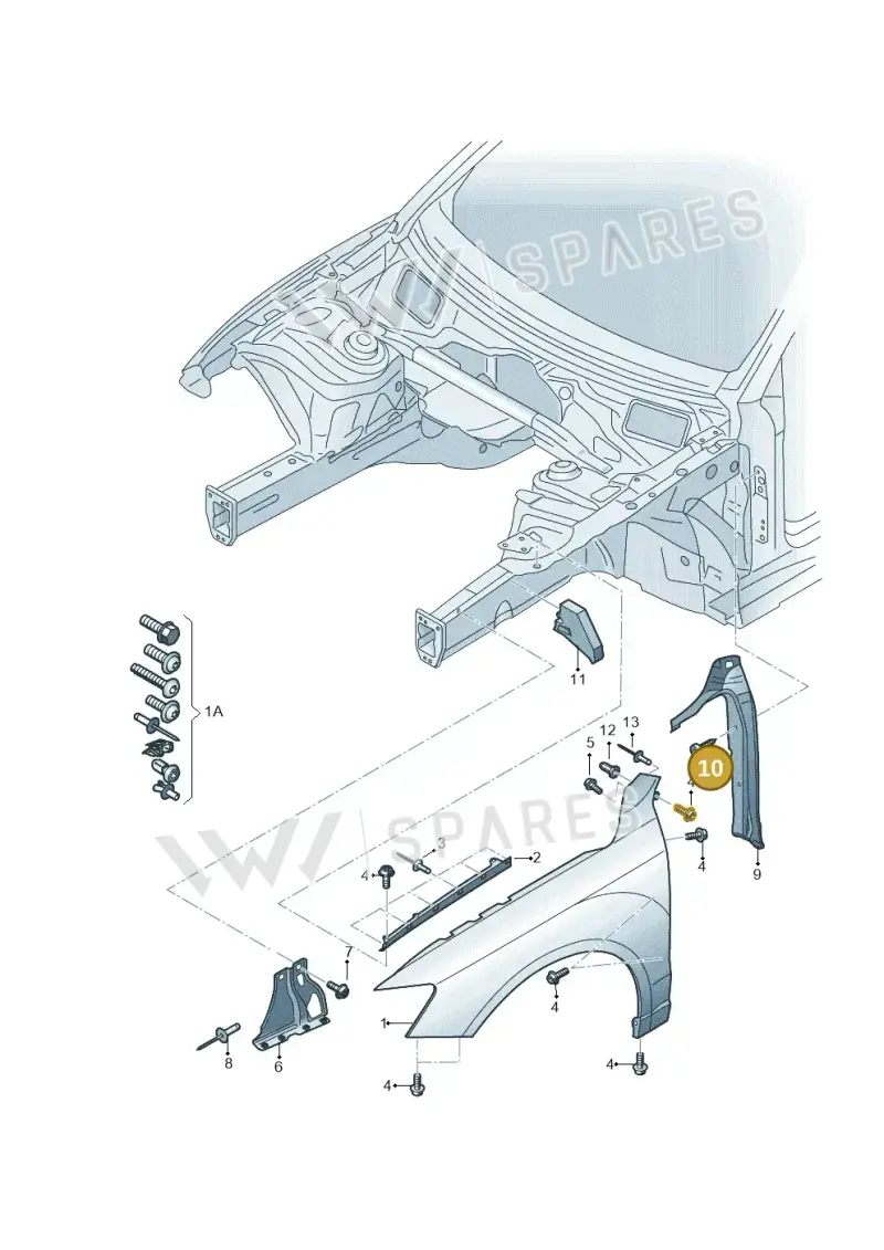 8K0868307 — Audi Q3 1.4 (2016-) diagram 728821000, position 10