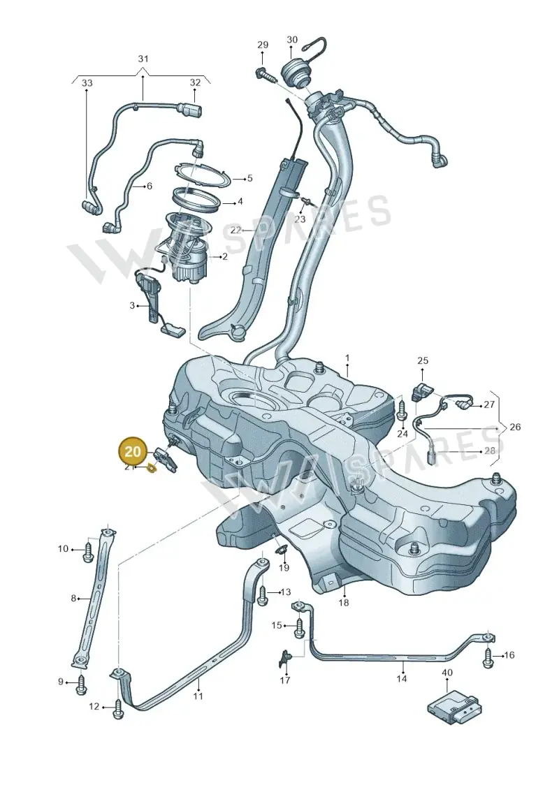 8K0906651D — Audi RS5 Sportback (2017-) diagram 847201150, position 20