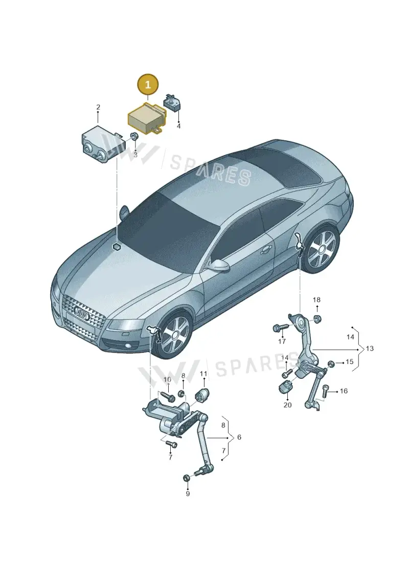 8K0907357D — Audi Q5 qu. 2.0 (2009-2018) diagram 620941250, position 1