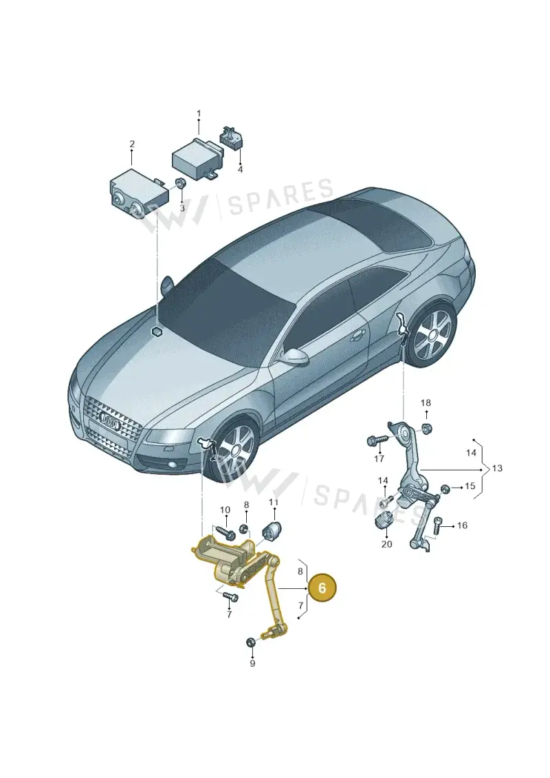 8K0941285N — Audi A5 Sportback (2011-2017) diagram 620941250, position 6