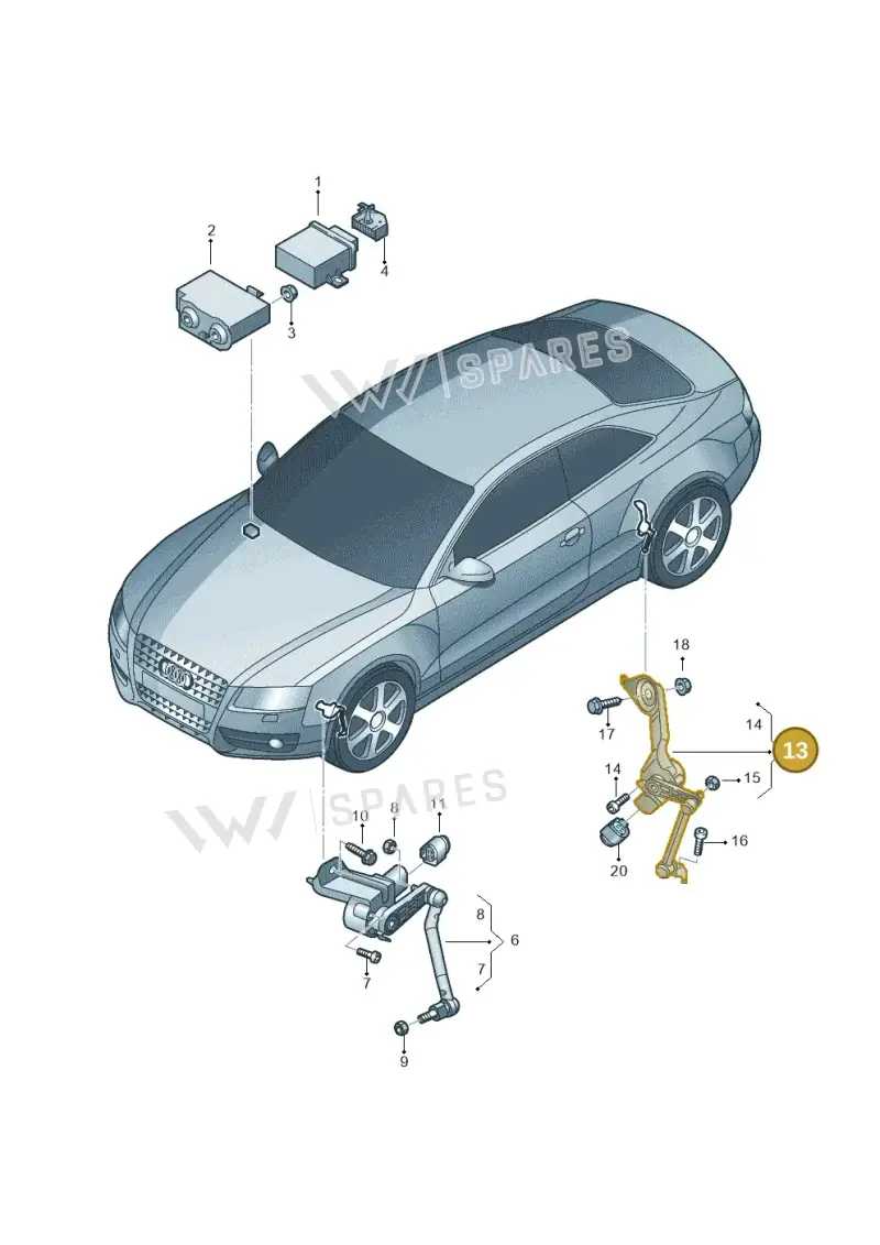 8K0941310C — Audi A5 Sportback (2011-2017) diagram 620941250, position 13