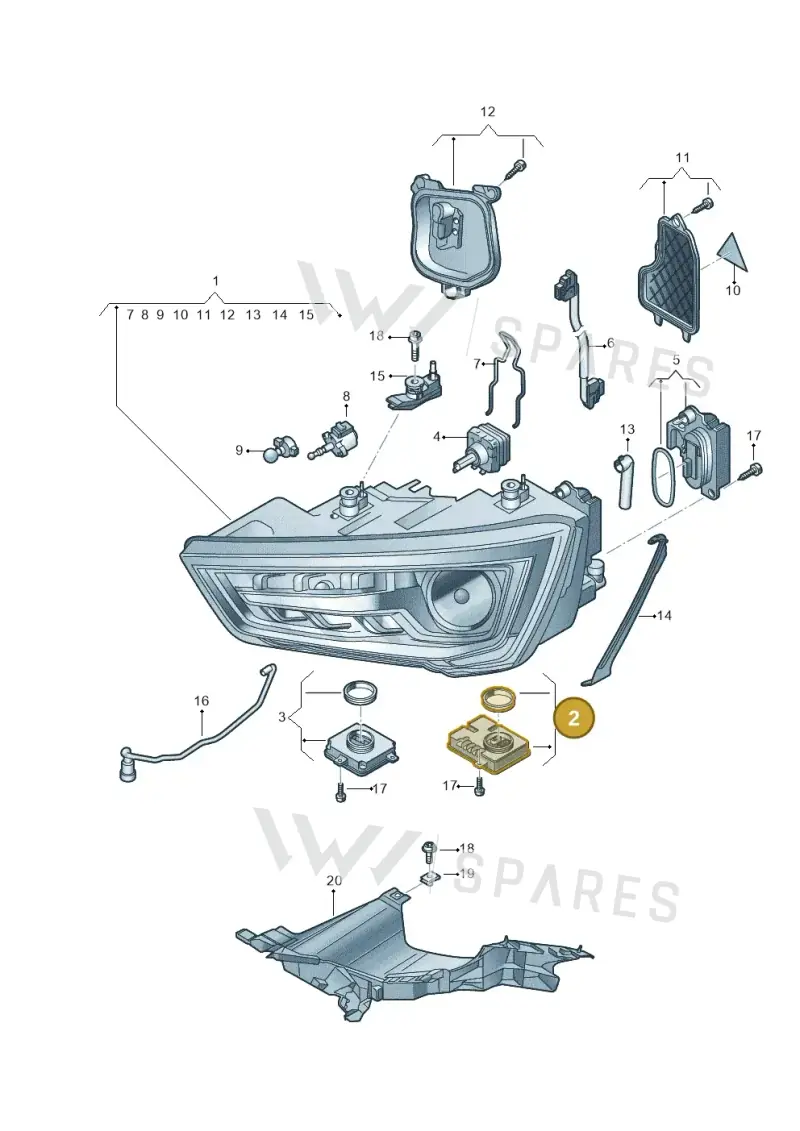 8K0941597E — Audi A1 Sportback (2014-2018) diagram 792941050, position 2