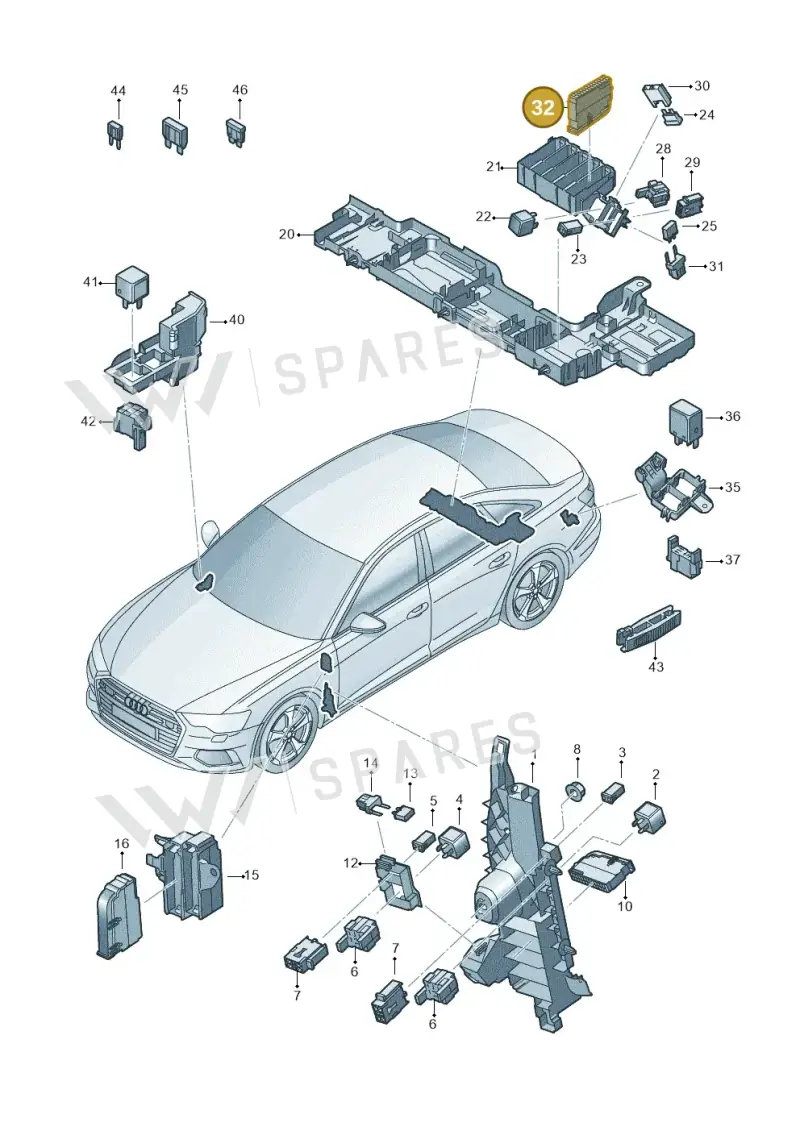 8K0941824 — Audi A6 2.0 (2018-) diagram 430937000, position 32