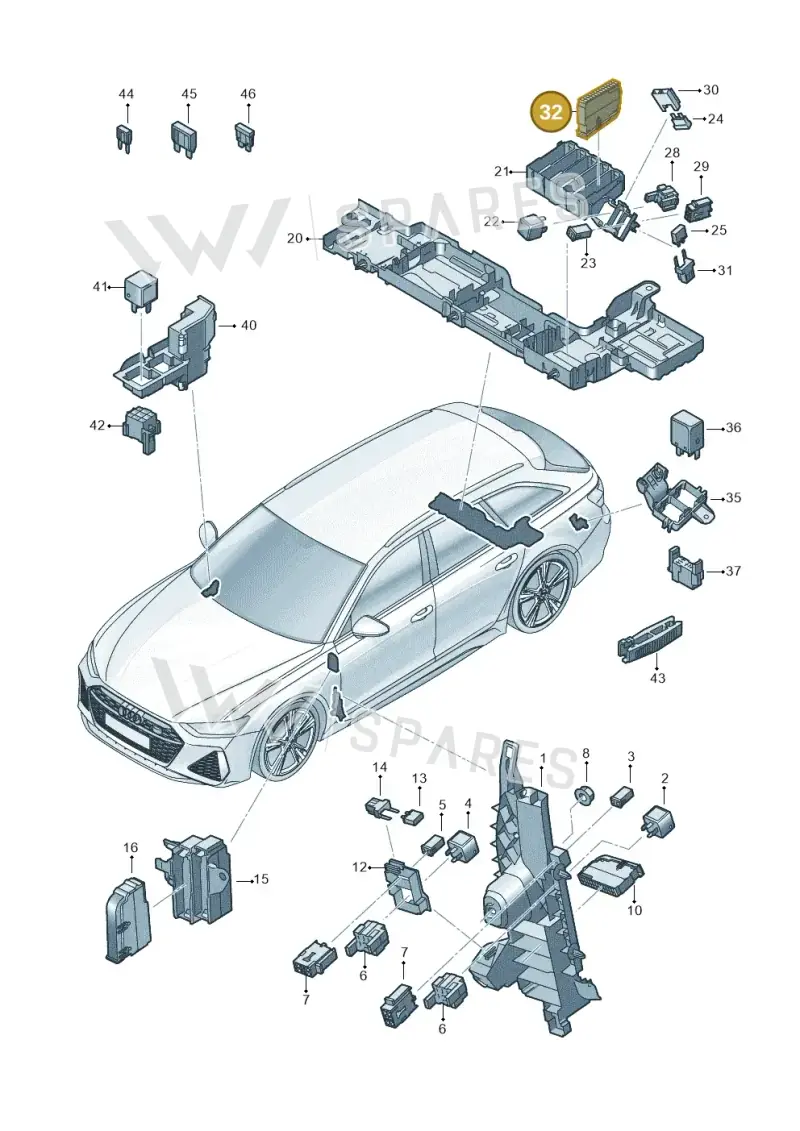 8K0941824 — Audi RS6 Avant (2019-) diagram 537937000, position 32