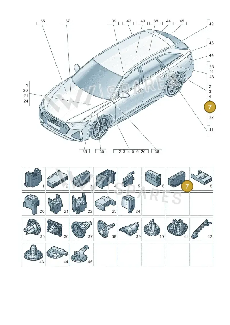 8K0941824 — Audi RS6 Avant (2019-) diagram 537971810, position 7