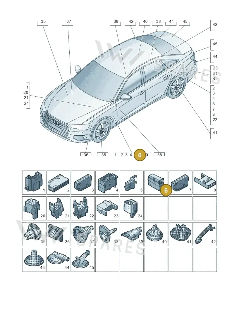 8K0941824D — Audi A6 2.0 (2018-) diagram 430971810, position 6
