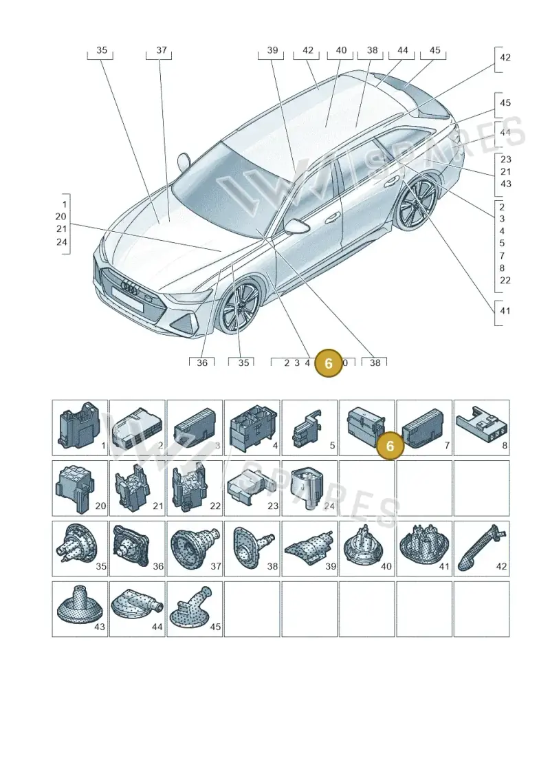 8K0941824D — Audi RS6 Avant (2019-) diagram 537971810, position 6