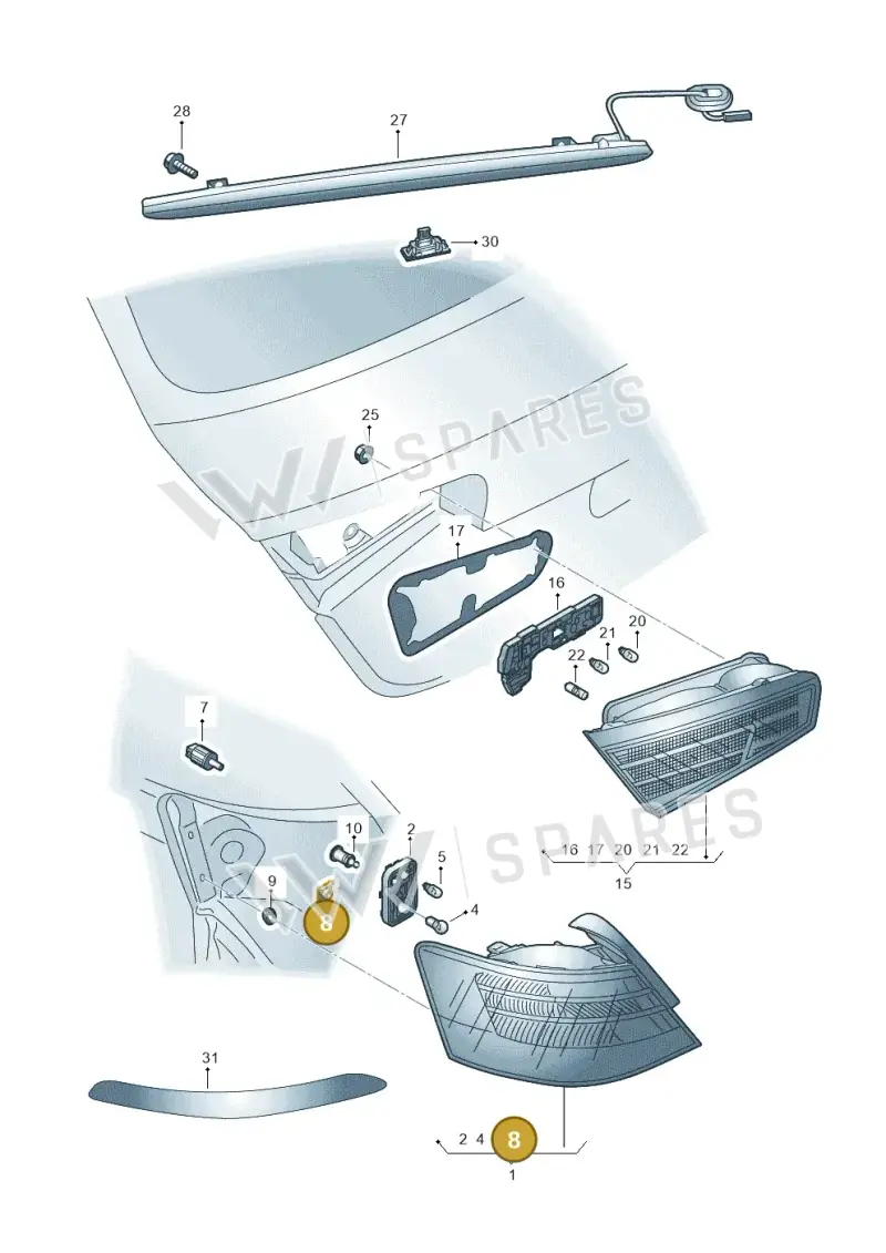8K0945167 — Audi RS3 Limousine (2017-2020) diagram 745945000, position 8