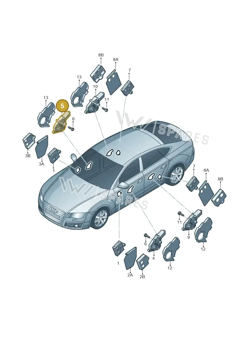 8K0959802B — Audi A7 Sportback (2010-2015) diagram 711959100, position 5