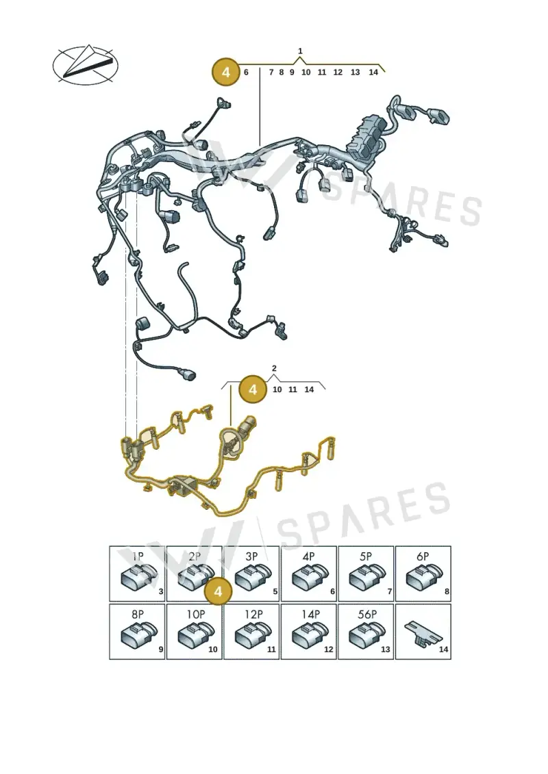 8K0971845J — Audi A6 2.0 (2018-) diagram 896971435, position 4