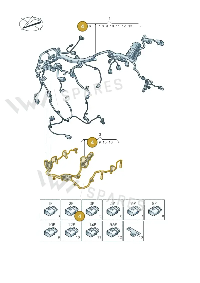 8K0971845J — Audi Q8 Quattro 3,0 (2018-) diagram 896971430, position 4