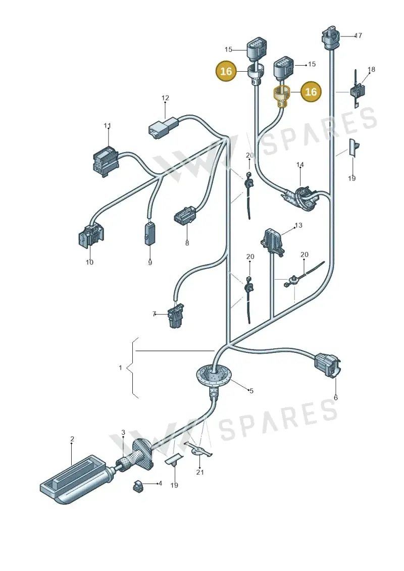 8K0971921K — Audi RS3 Limousine (2017-2020) diagram 745972330, position 16