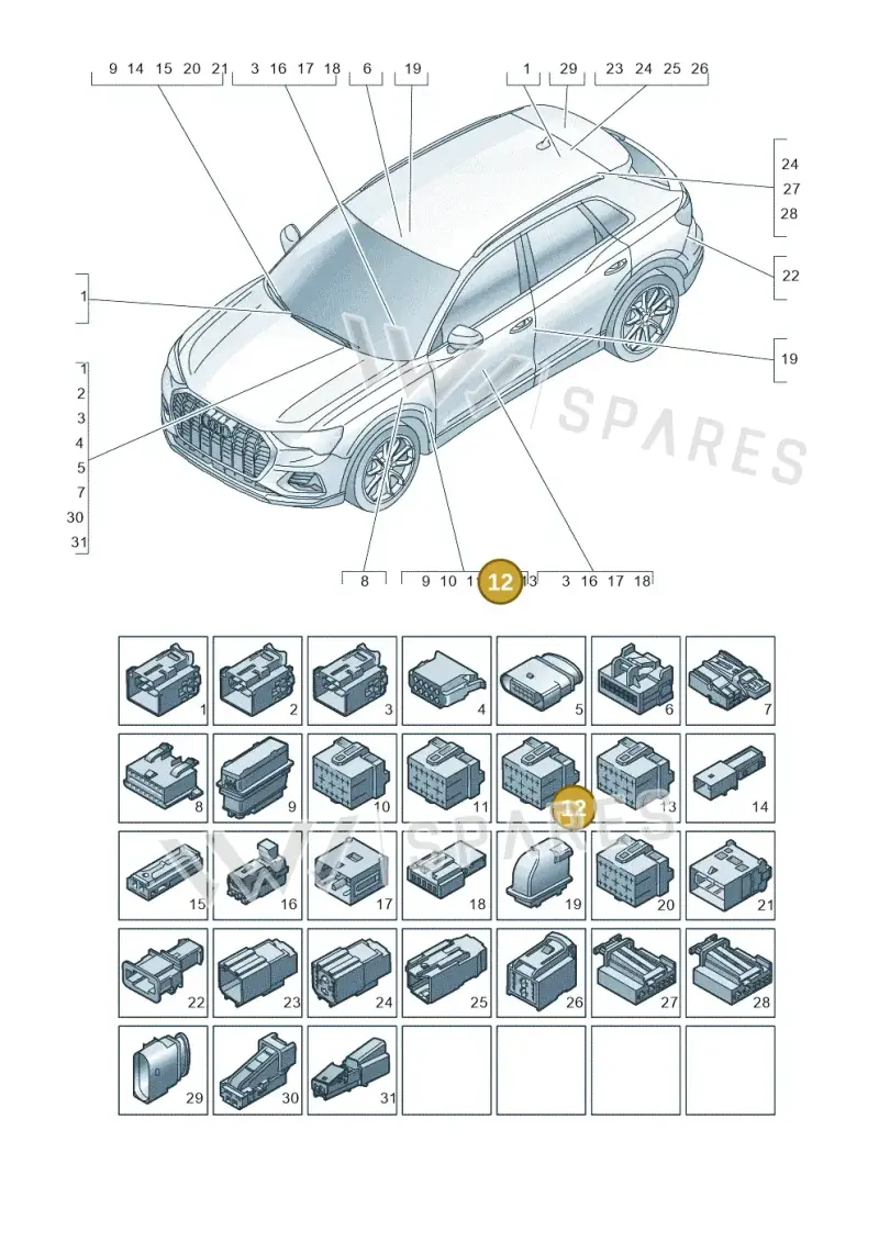 8K0972483D — Audi Q4 Sportback (2021-2025) diagram 89a971820, position 12