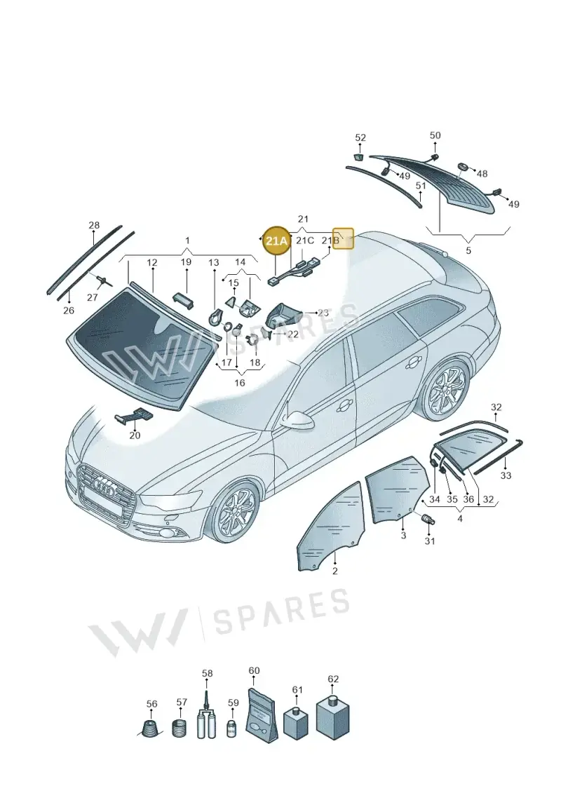 8K0972974 — Audi RS6 Avant (2013-2018) diagram 758845100, position 21A