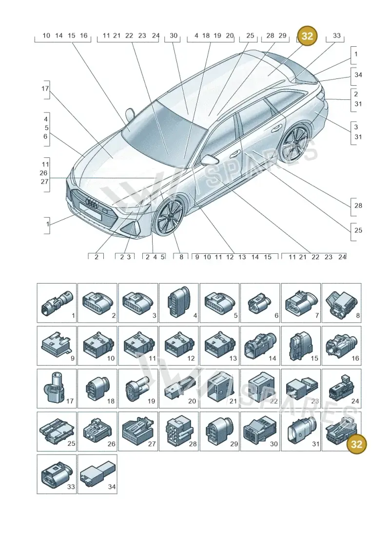 8K0972994 — Audi RS6 Avant (2019-) diagram 537971820, position 32