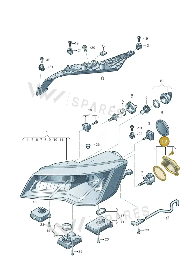 8K0998295A — Audi RS7 Sportback (2013-2018) diagram 711941050, position 12