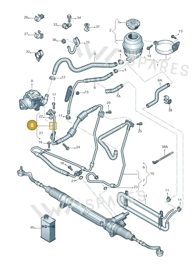 8K1422893BL — Audi A4 Av. Allroad (2008-2016) diagram 620422700, position 8