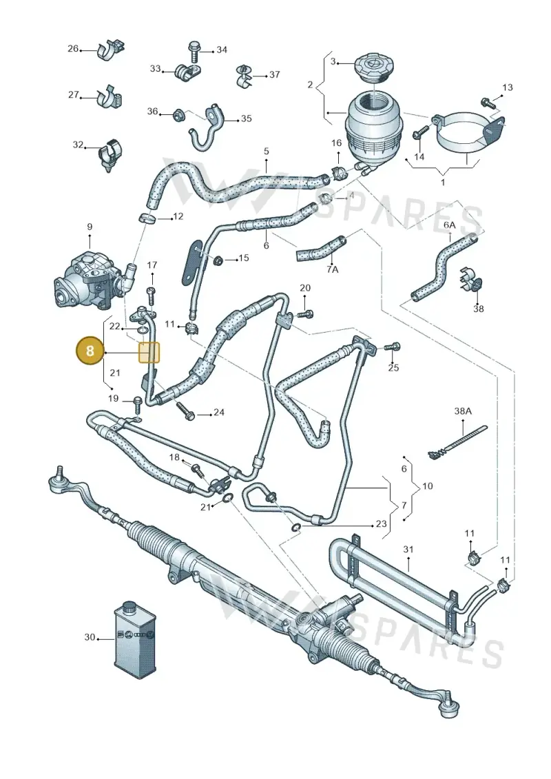8K1422893DC — Audi A4 Av. Allroad (2008-2016) diagram 620422700, position 8