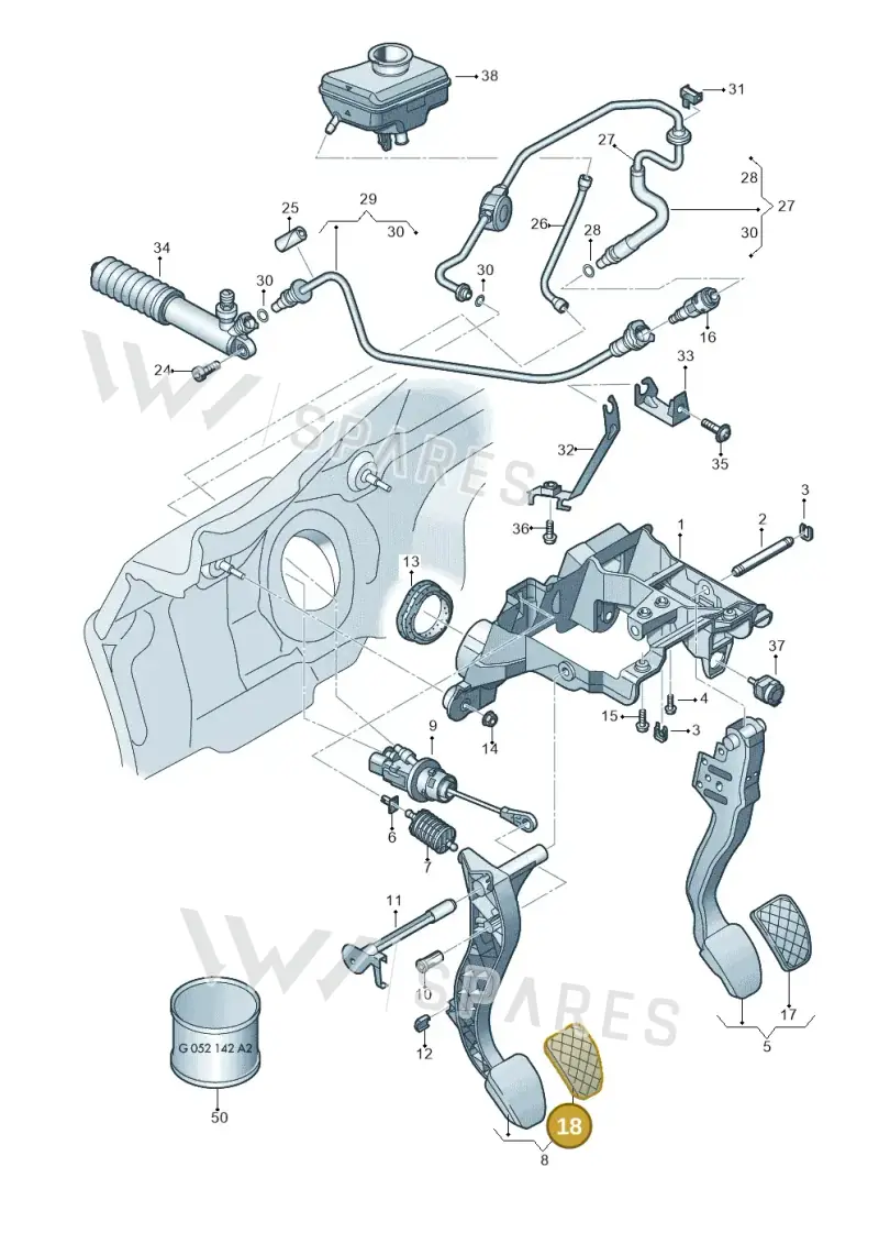 8K1721173A01C — Audi Q5 qu. 2.0 TDI (2012-2017) diagram 670721250, position 18