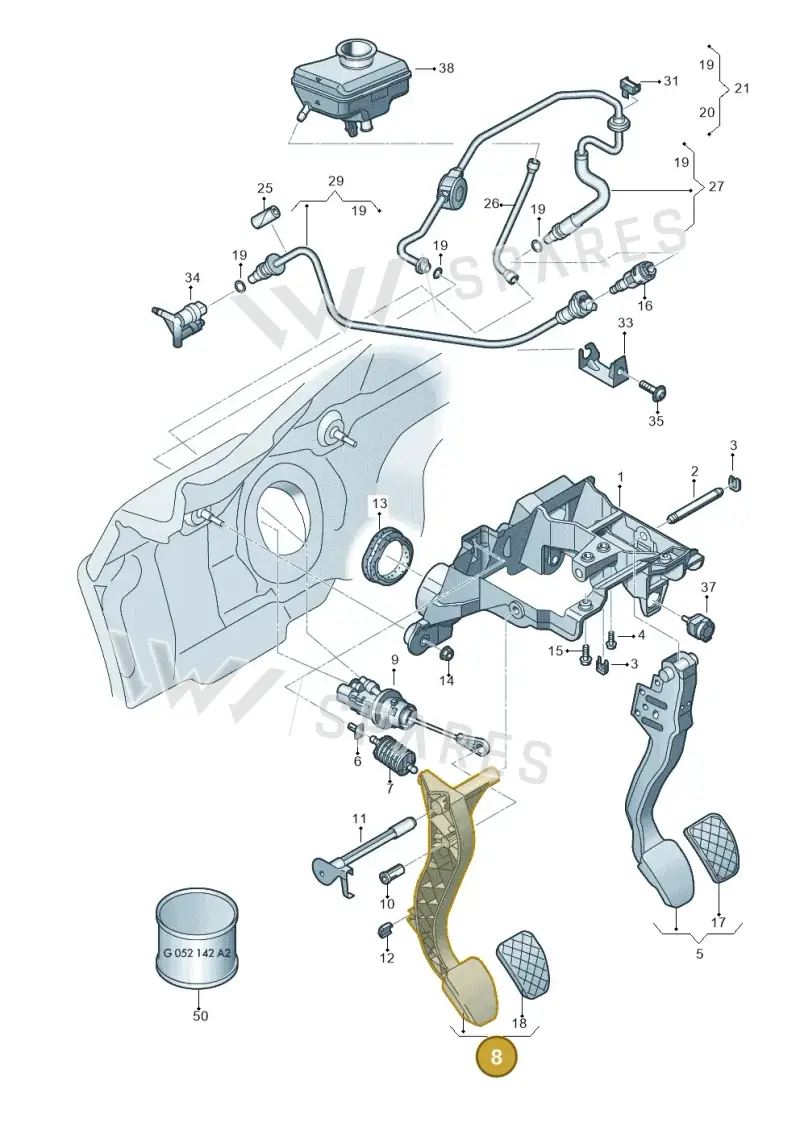 8K1721316C — Audi A6 qu. 3.0 tdi (2014-2018) diagram 798721250, position 8