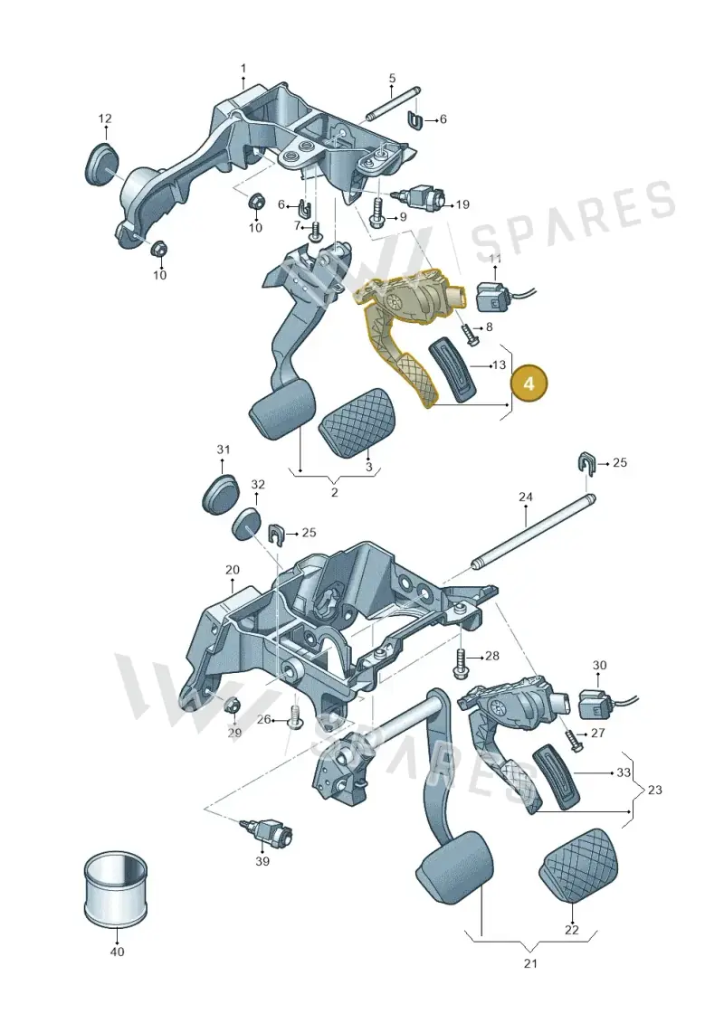 8K1723523A — Audi A7 Sportback (2014-2018) diagram 788723250, position 4