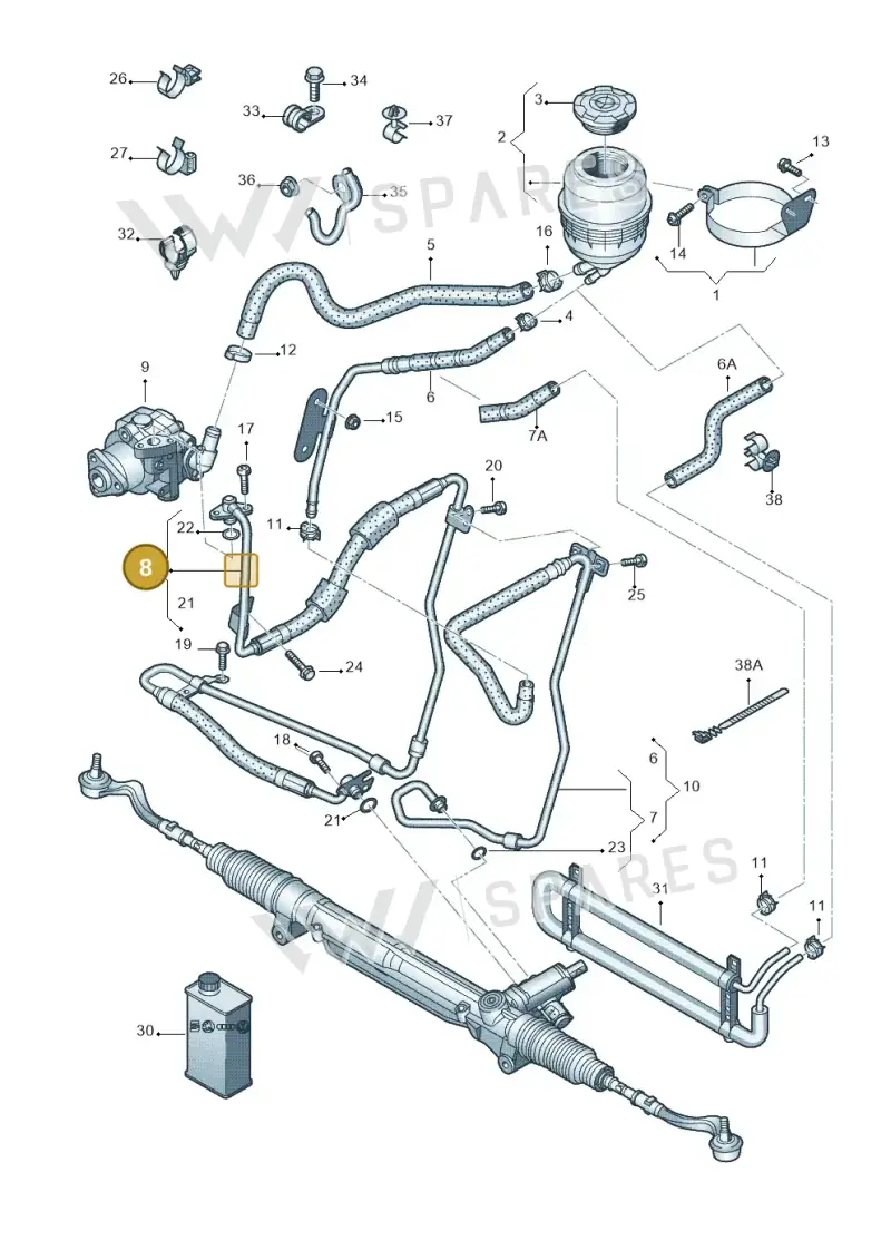 8K2422893CC — Audi Q5 qu. 2.0 TDI (2008-2012) diagram 620422700, position 8