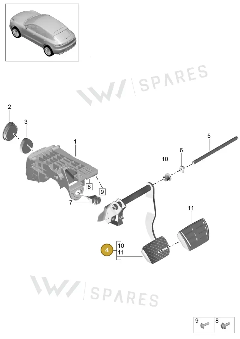 8K2723140A — Porsche Macan (2018-2022) diagram p52702000, position 4