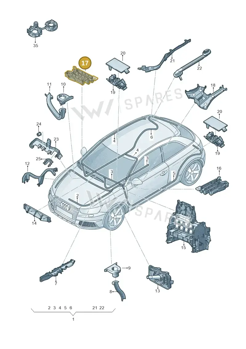 8K2971845A — Audi A1 Sportback (2014-2018) diagram 792971800, position 17