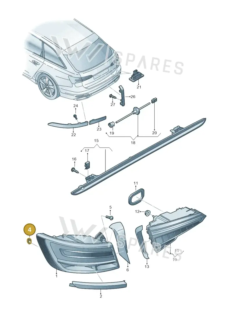 8K9805673C — Audi RS6 Avant (2019-) diagram 430945000, position 4