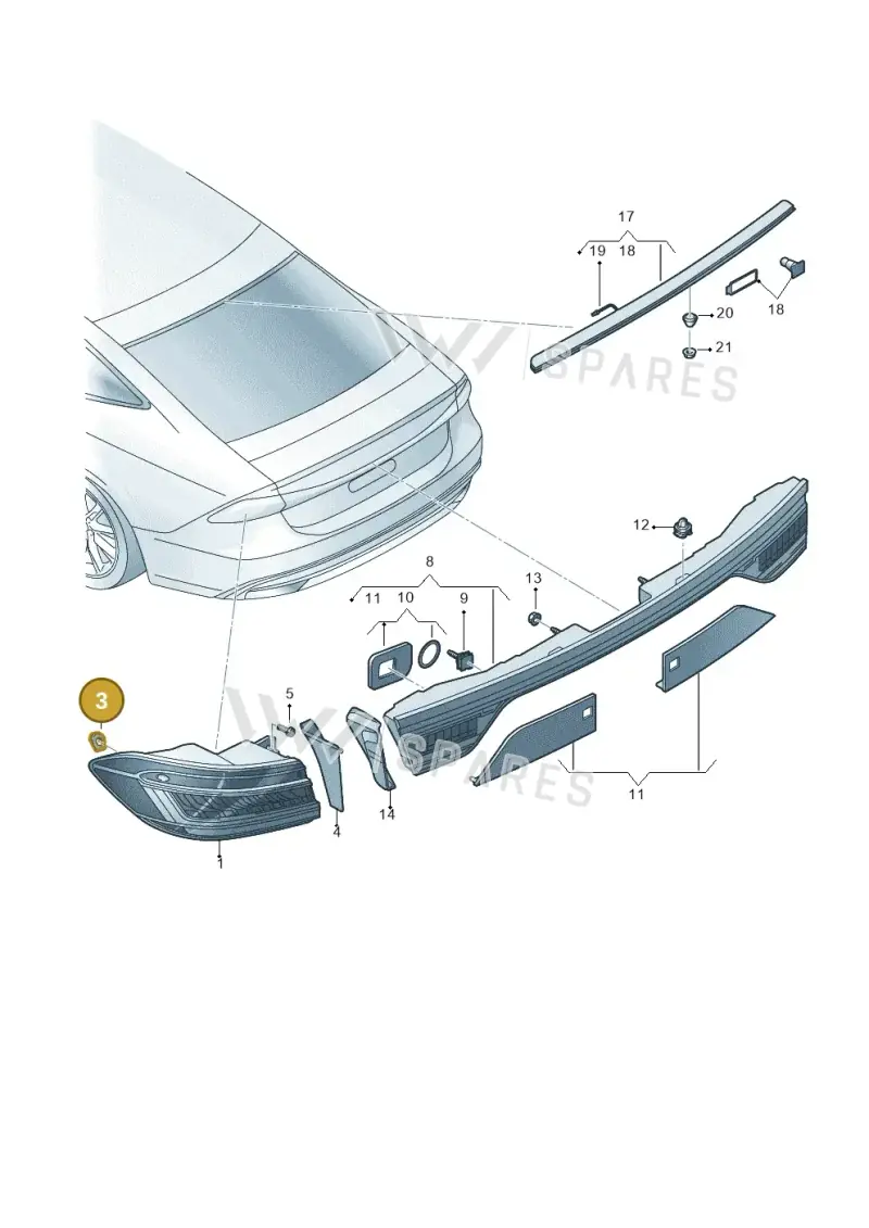 8K9805673C — Audi A7 Sportback (2018-) diagram 435945000, position 3