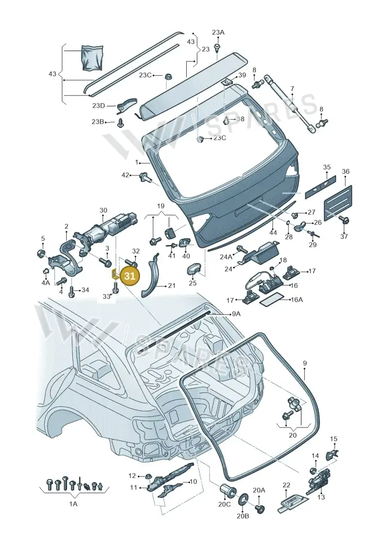 8K9827603A — Audi Q5 qu. 2.0 TDI (2012-2017) diagram 636827100, position 31