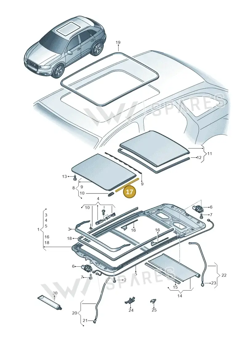 8K9898925 — Audi Q3 1.4 (2016-) diagram 728877000, position 17