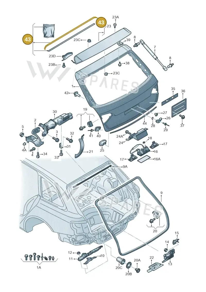 8K9898941 — Audi A4 av. 2.0 tdi (2011-2015) diagram 636827100, position 43