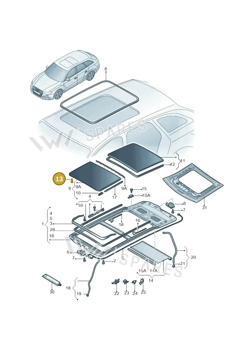 8K9898955 — Audi A6 1.8 (2015-2019) diagram 887877010, position 13